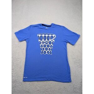 Nike Shirt Mens Medium Blue Dri-FIT Basketball Net Hoop‎ Graphic Tee 589483-476